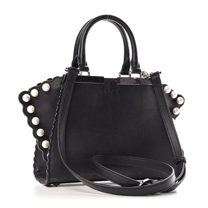 Fendi Vitello Pearl Embellished Mini 3Jours Tote Black 4 of 9