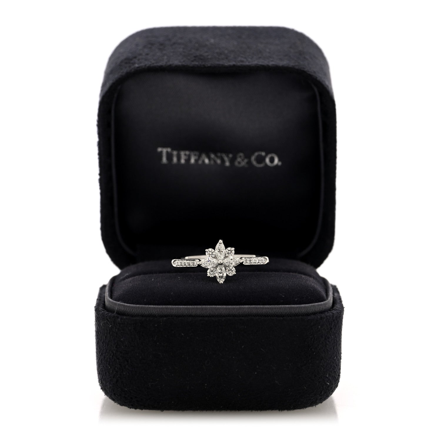 Tiffany Platinum Marquise Diamond Victoria Cluster Ring 52 6 5 of 5