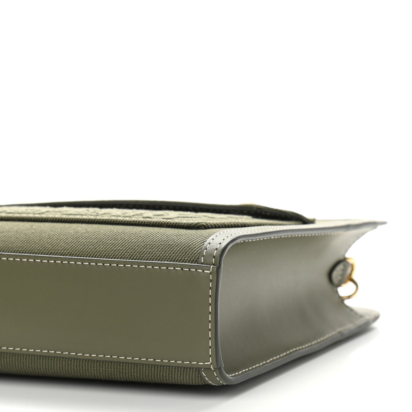Canvas Calfskin Horseferry Print Mini Pocket Bag Dark Fern Green
