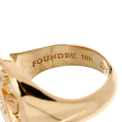 Foundrae 18K Yellow Gold Diamond Reverie Signet Ring 46 3.75 5 of 7