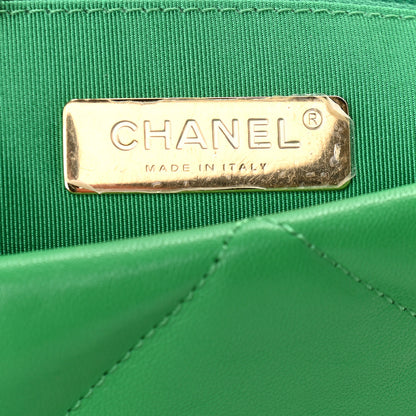Chanel Lambskin Quilted Large Chanel 19 Flap Green 6 of 9