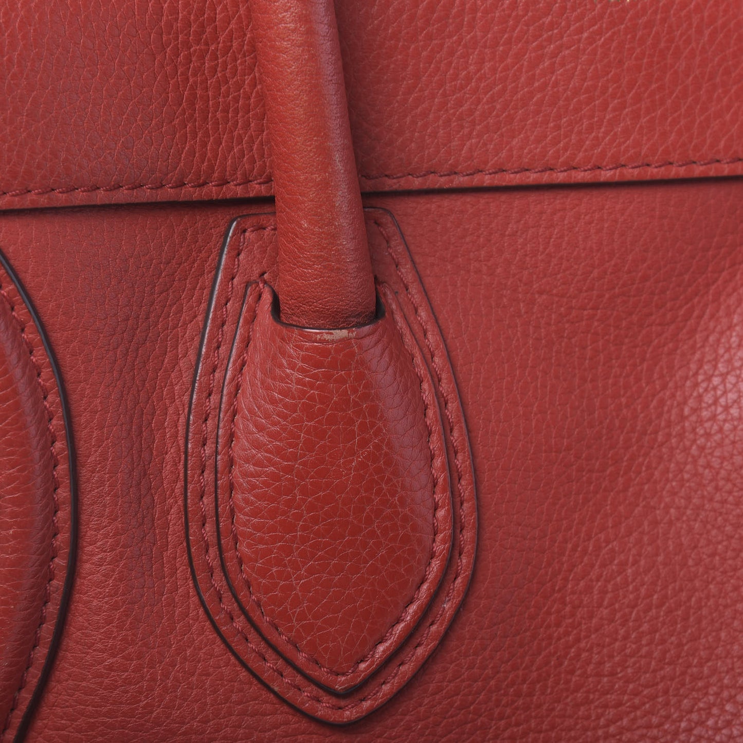 Drummed Calfskin Mini Luggage Red