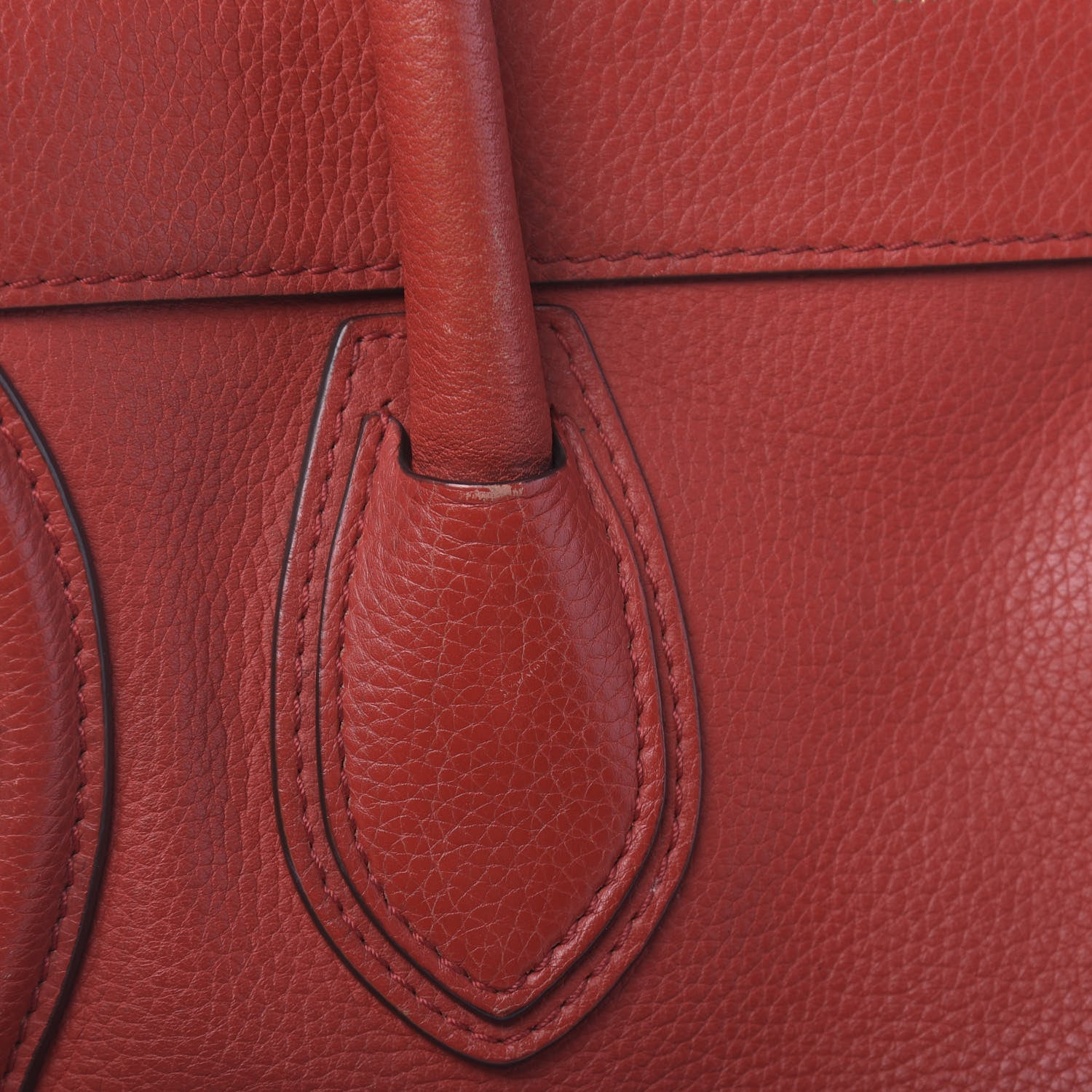 Celine Drummed Calfskin Mini Luggage Red 15 of 21