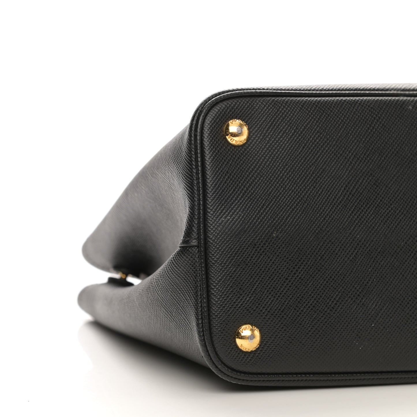 Saffiano Cuir Small Double Bag Black Fuoco