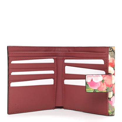 Gucci GG Supreme Monogram Blooms French Flap Wallet Beige Multicolor Dry Rose 5 of 9