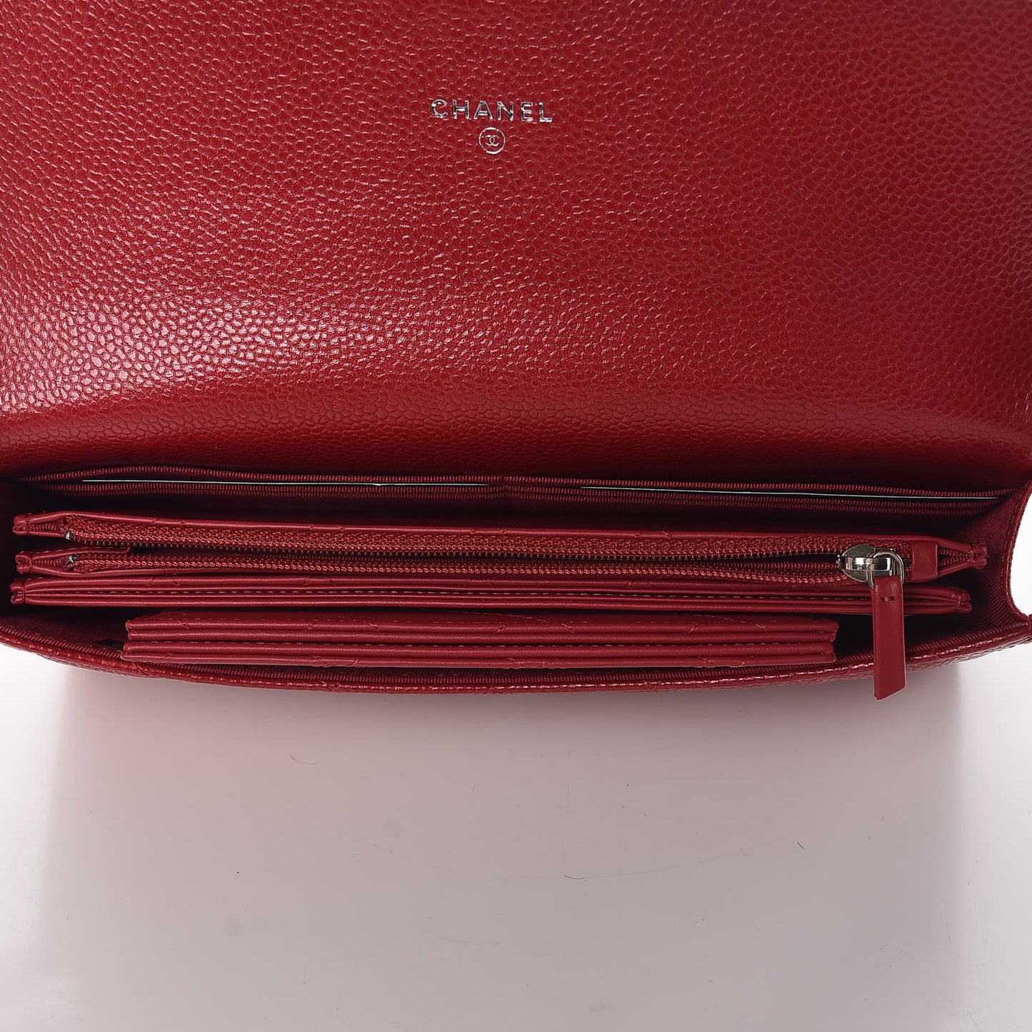 Caviar Quilted Travel Wallet Red