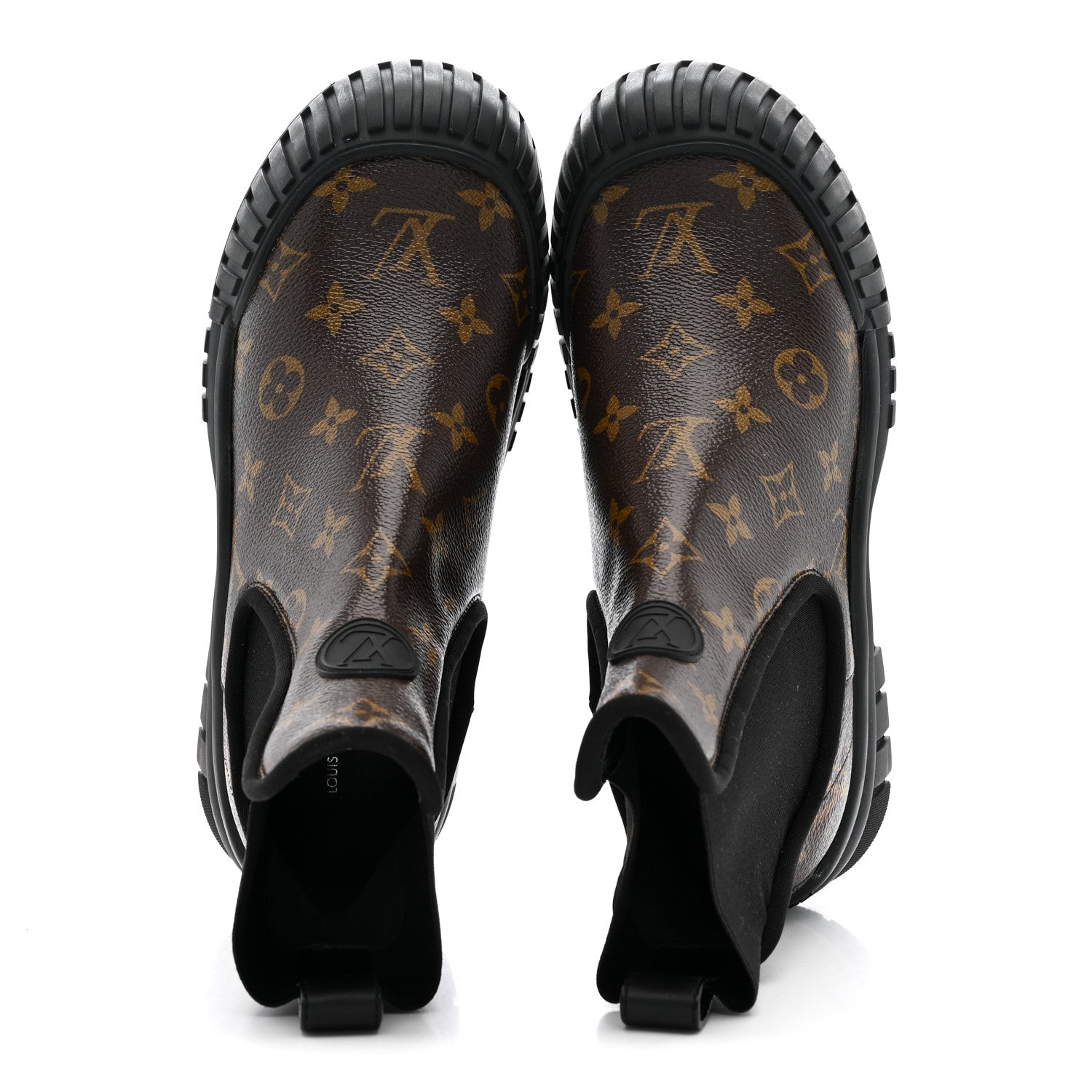 Louis Vuitton Patent Monogram Ruby Flat Ankle Boots 39 Black 2 of 9