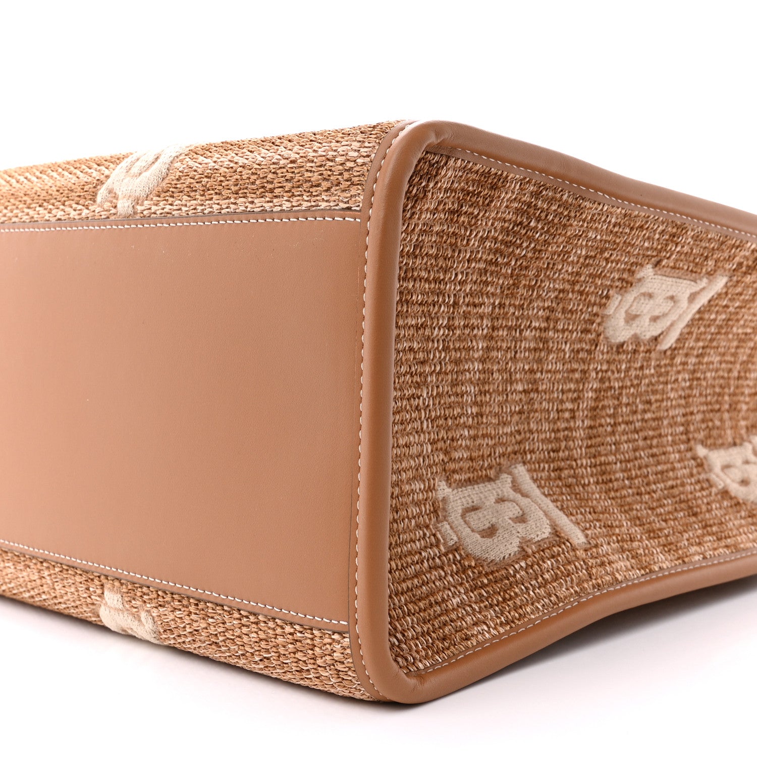 Burberry Raffia Calfskin Medium Freya Tote Natural 10 of 10