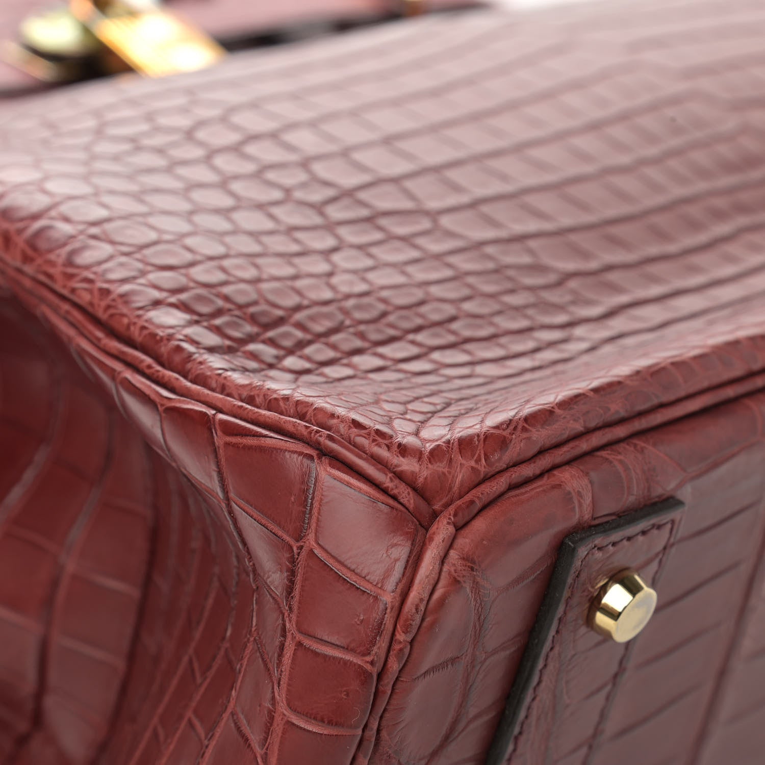 Hermes Matte Porosus Crocodile HAC Birkin 40 Bourgogne 10 of 17