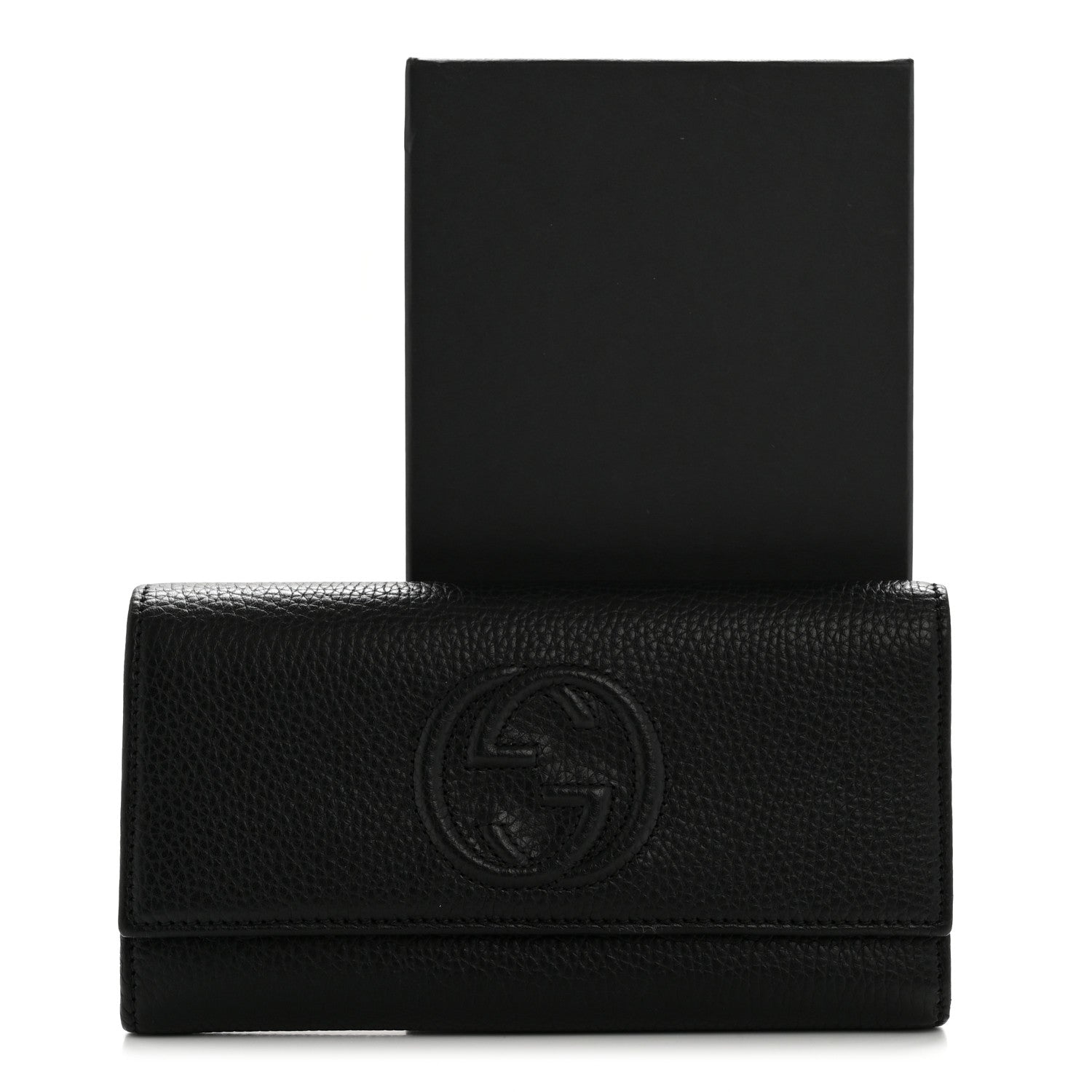Gucci Pebbled Calfskin Large Soho Continental Wallet Black 9 of 9