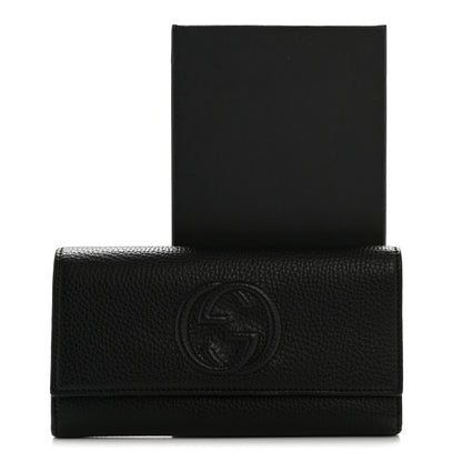 Gucci Pebbled Calfskin Large Soho Continental Wallet Black 9 of 9