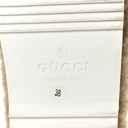 Gucci Shearling Womens Eileen Slide Sandals 38 Cocoa Butterscotch 8 of 11