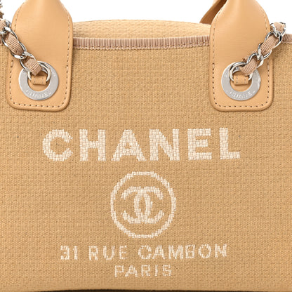 Chanel Canvas Deauville Small Bowling Bag Beige 8 of 11