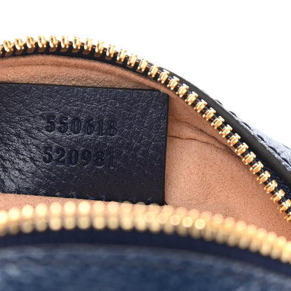 Gucci Soft Textured Calfskin Web Mini Ophidia Round Shoulder Bag Blue Agata 7 of 9