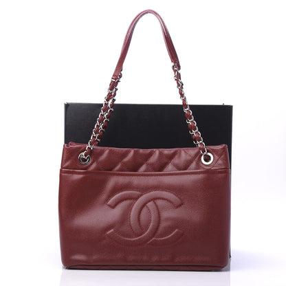 Chanel Caviar Quilted Large Timeless CC Soft Tote Dark Red 11 of 11