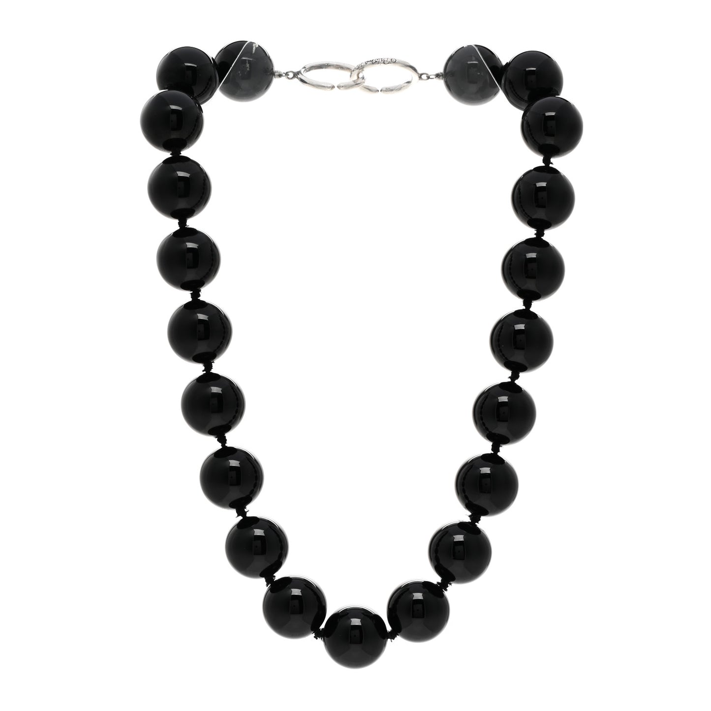 Sterling Silver Black Onyx 18mm Paloma Picasso Bead Necklace