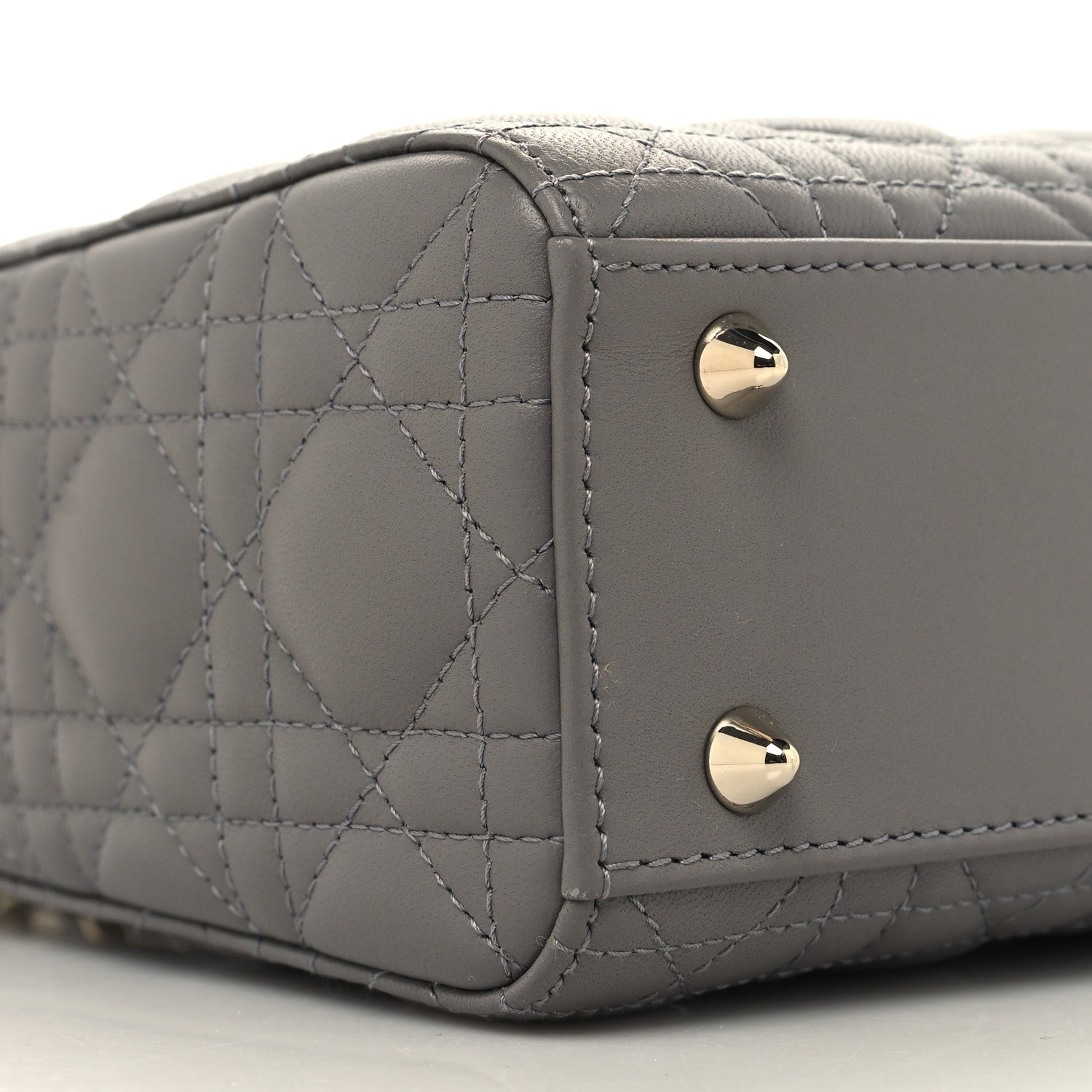 Christian Dior Lambskin Cannage Small My ABCDior Lady Dior Grey 9 of 11