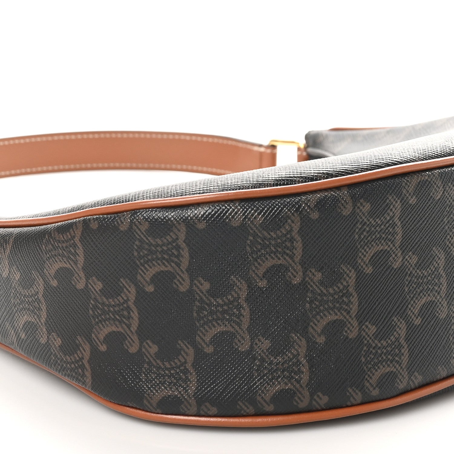 Celine Triomphe Canvas Calfskin Ava Shoulder Bag Tan 8 of 10