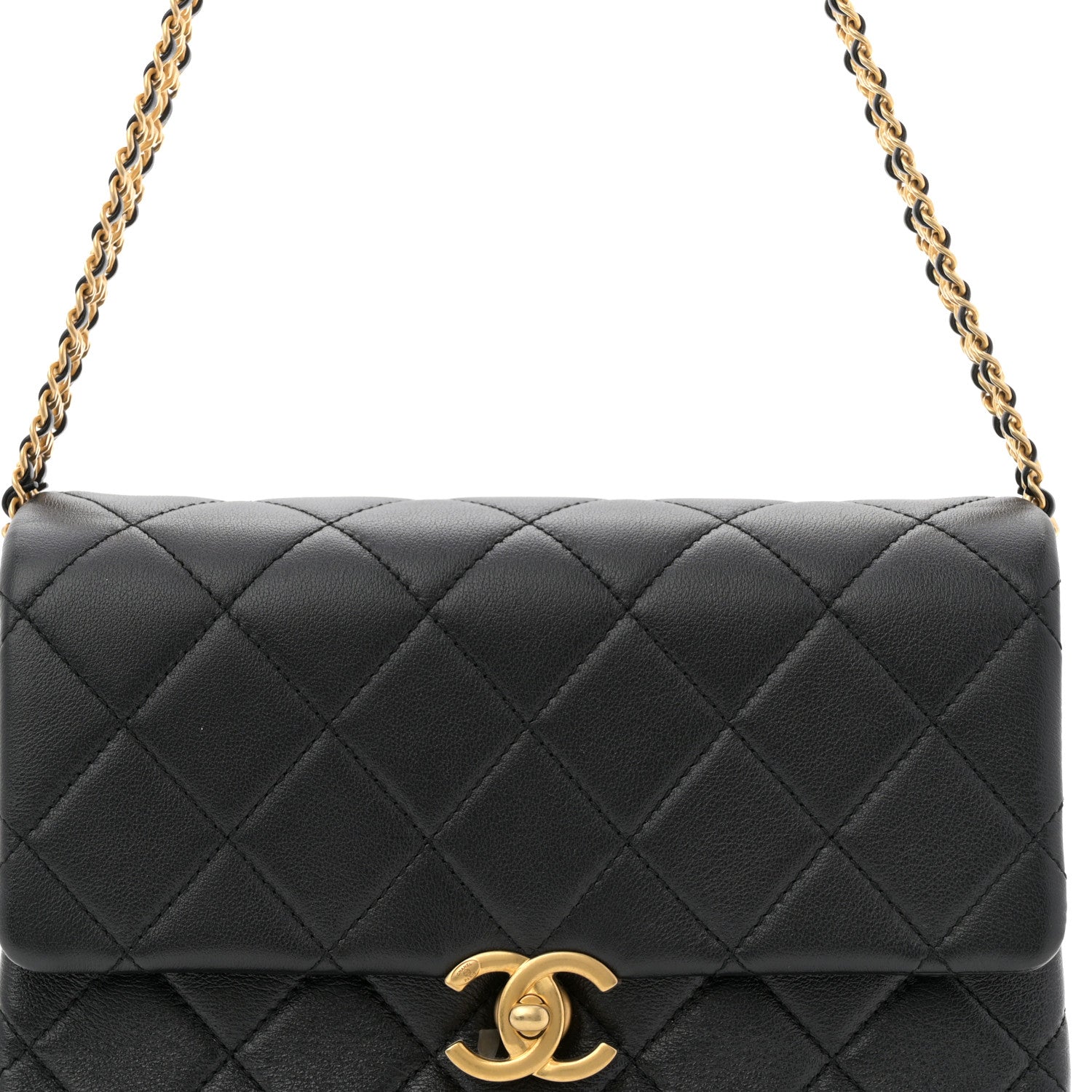 Chanel Calfskin Quilted Belt Chain Flap Black 8 of 11