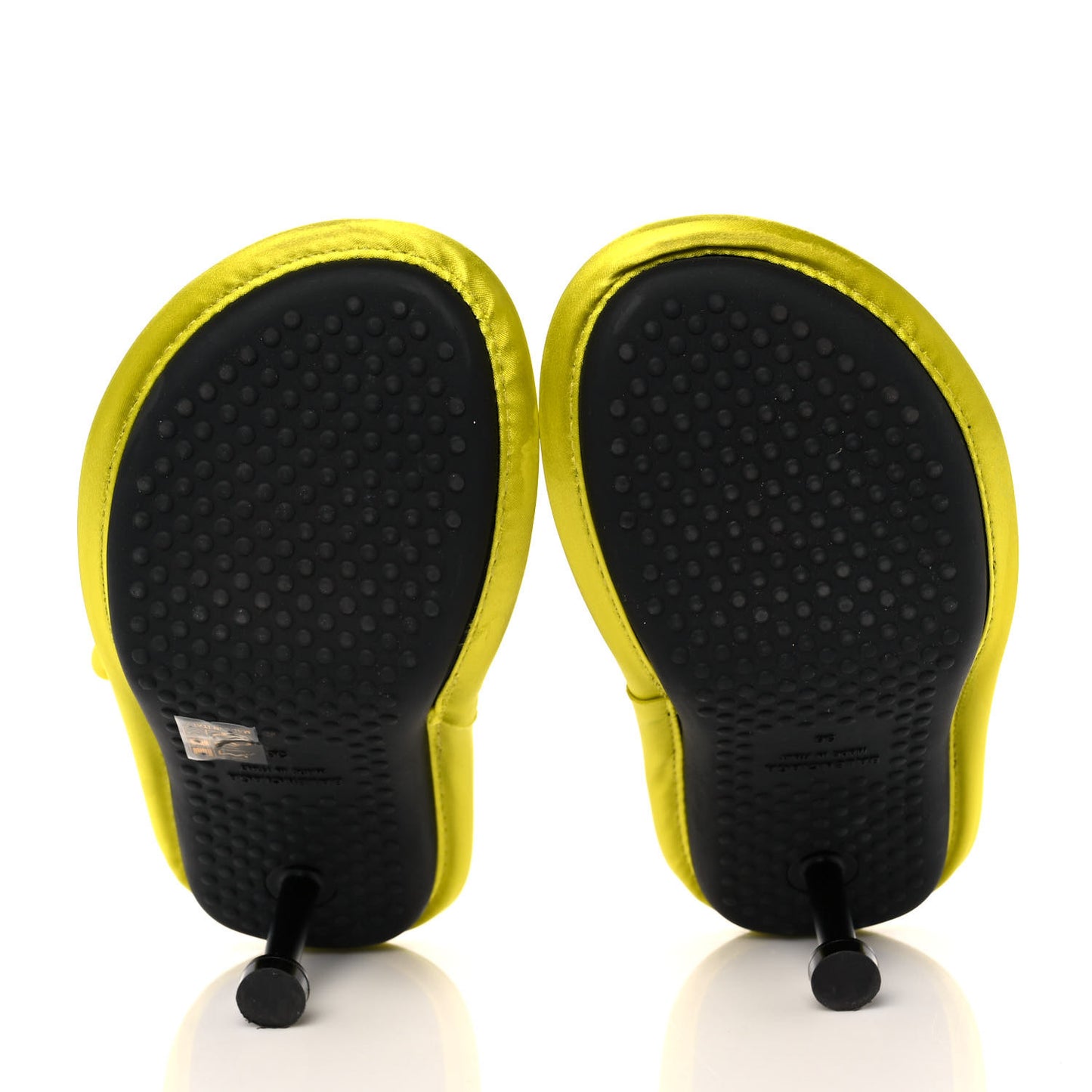 Satin Quilted Home 80mm Sandals 36 Lime