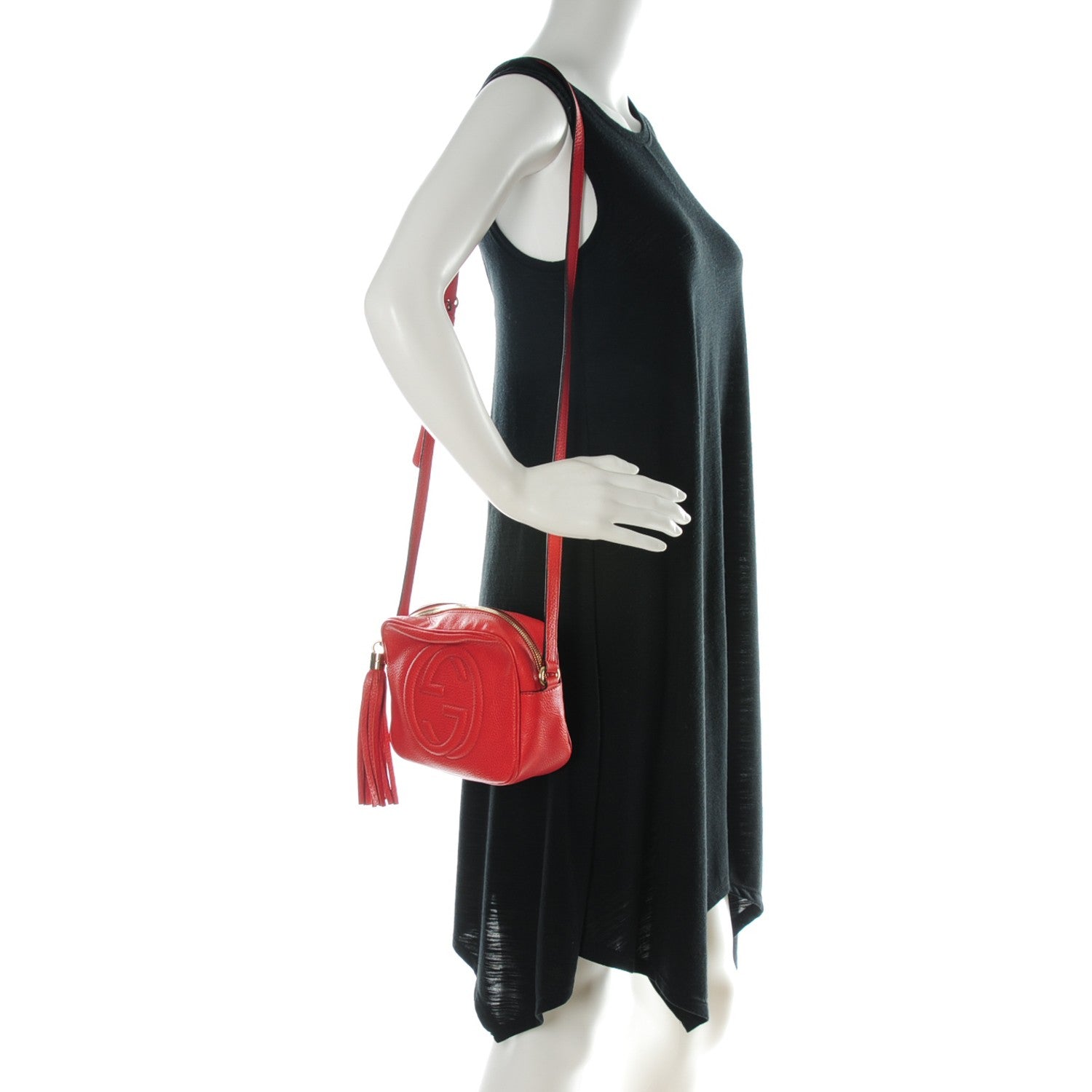 Gucci Pebbled Calfskin Small Soho Disco Bag Tabasco Red 2 of 7