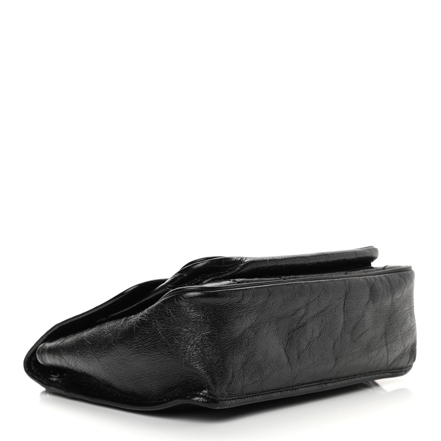 Crinkled Calfskin Matelasse Monogram Medium Niki Chain Satchel Black
