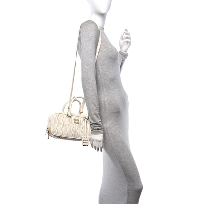 Miu Miu Nappa Matelasse Large Arcadie Top Handle Bag White 2 of 9