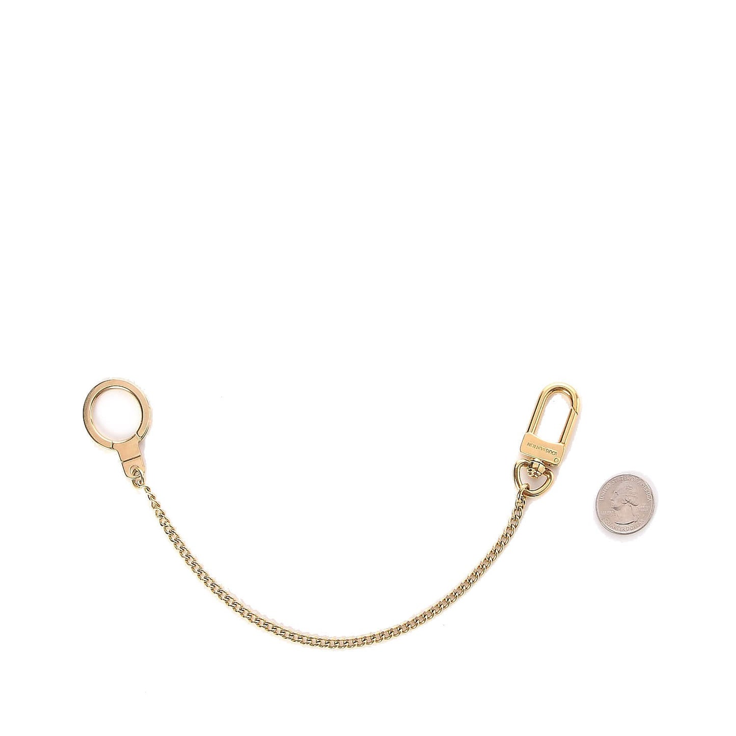 Metal Pochette Extender Key Ring Chain Gold