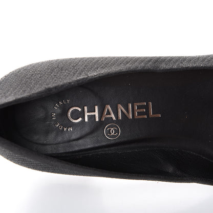 Chanel Embossed Lambskin CC Cap Toe Pump 36 Black 7 of 11