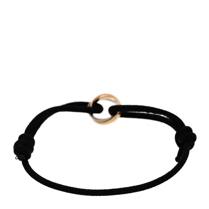 Cartier 18K Pink Yellow White Gold Trinity Adjustable Cord Bracelet Black 2 of 4