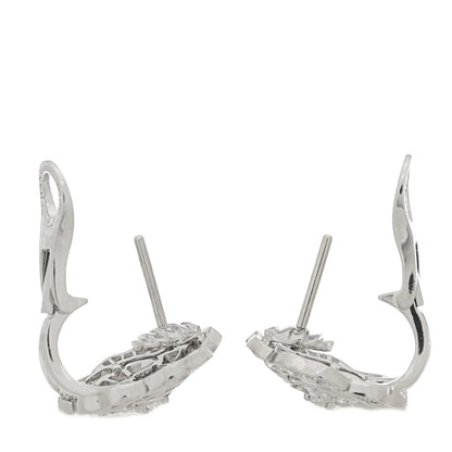 Chanel 18K White Gold Diamond Bouton de Camelia Earrings 3 of 4