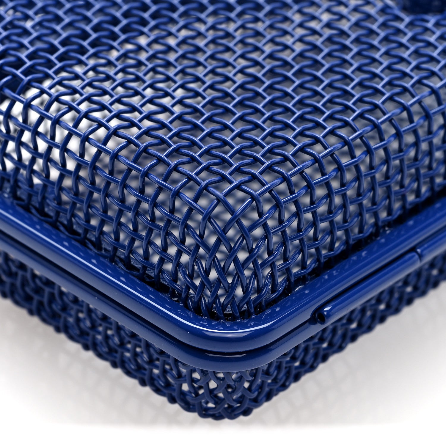 Saint Laurent Brass Lambskin Monogram Cassandre Cage Bag Blue