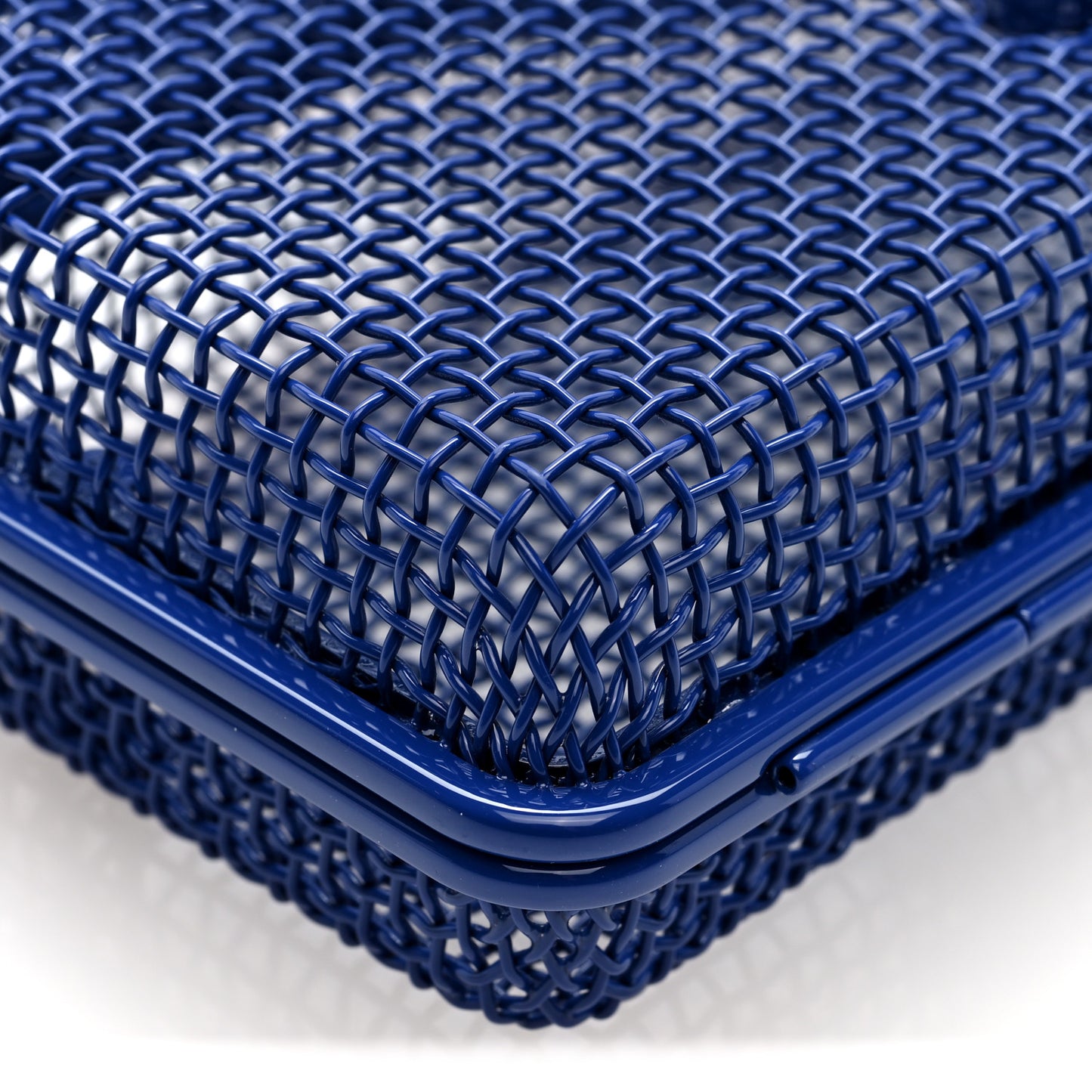 Brass Lambskin Monogram Cassandre Cage Bag Blue Majorelle