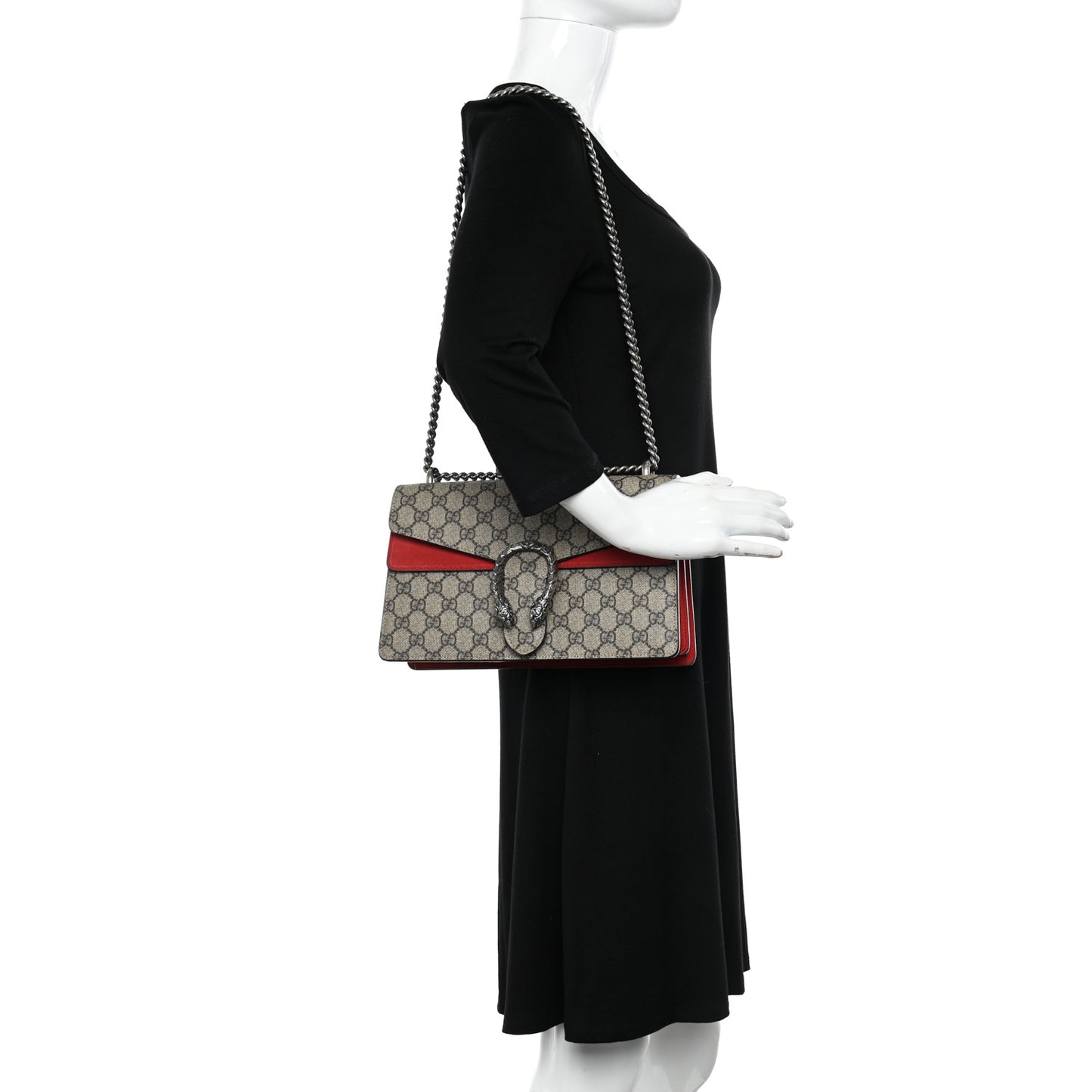 GG Supreme Monogram Small Dionysus Shoulder Bag Red