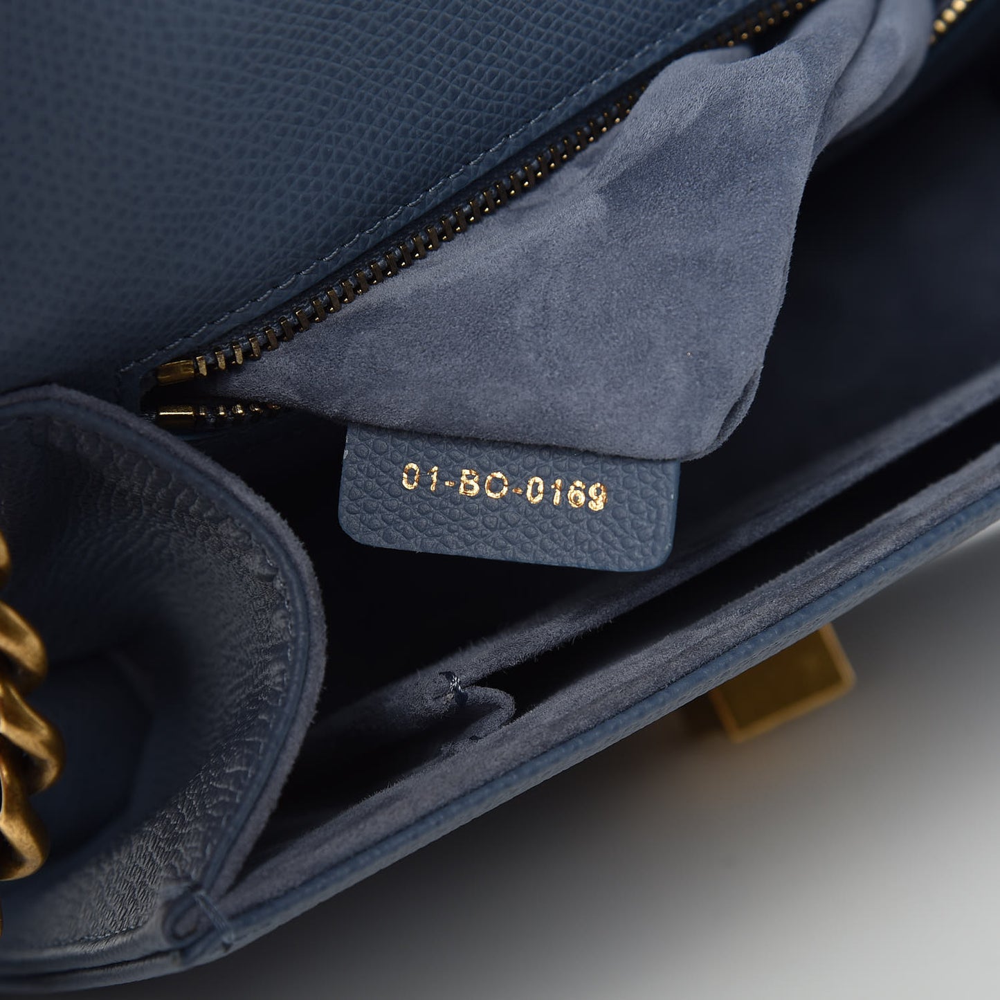 Grained Calfskin Small Diorama Flap Bag Denim