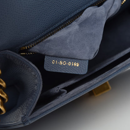 Christian Dior Grained Calfskin Small Diorama Flap Bag Denim 9 of 12