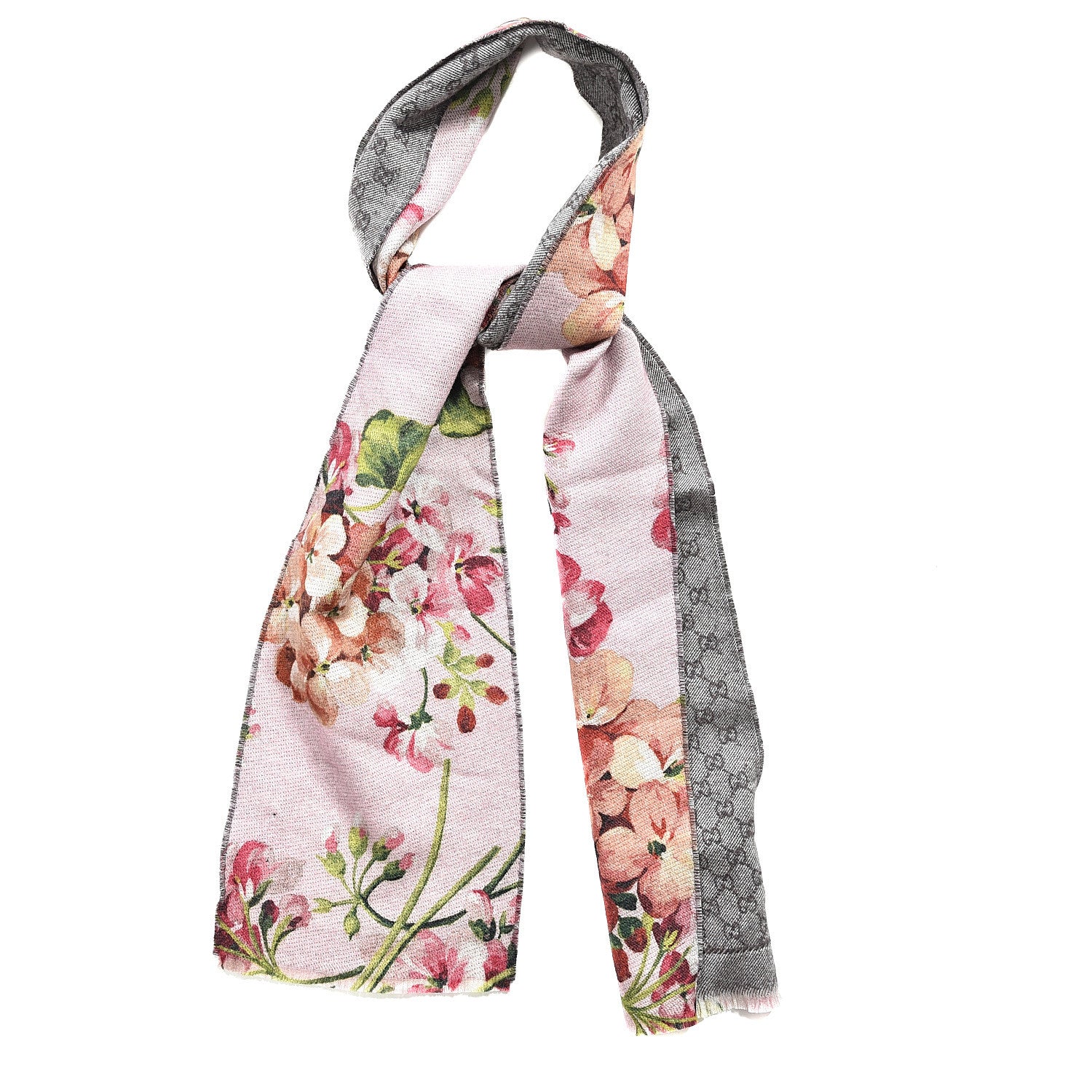 Gucci Wool GG Monogram Miniorophin Scarf Shell Pink 1 of 4