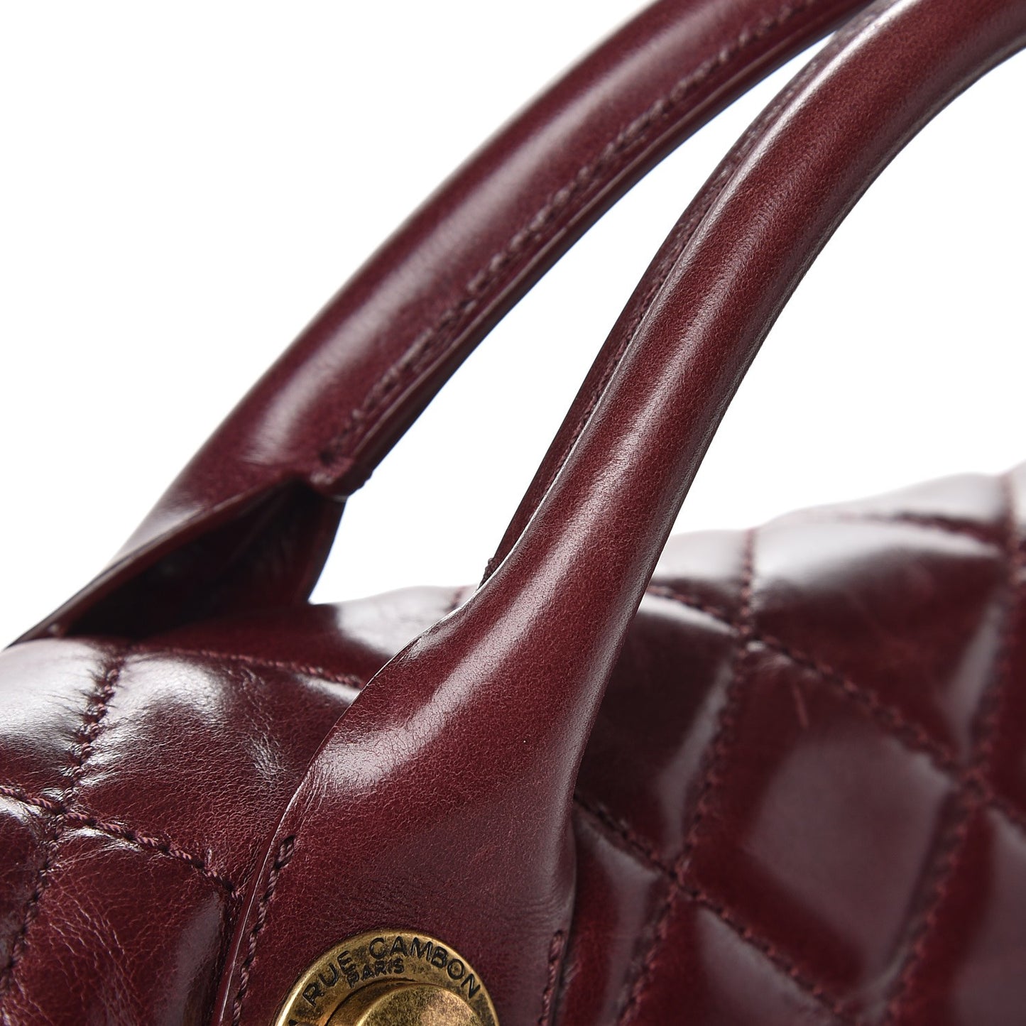 Glazed Calfskin Castle Rock Large Flap Burgundy