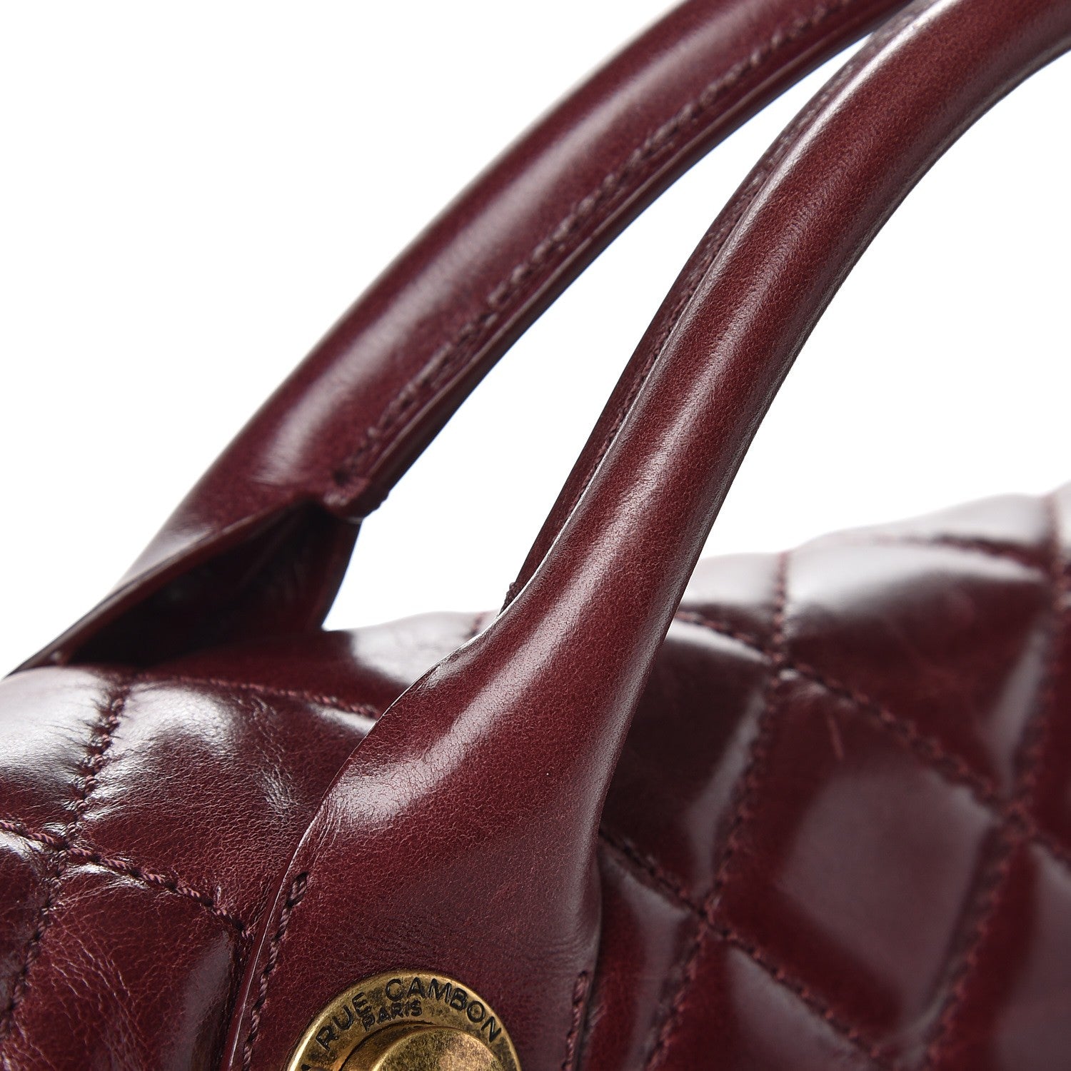 Chanel Glazed Calfskin Castle Rock Large Flap Burgundy 15 of 15