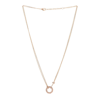 Cartier 18K Pink Gold 2 Diamond LOVE Necklace 3 of 5