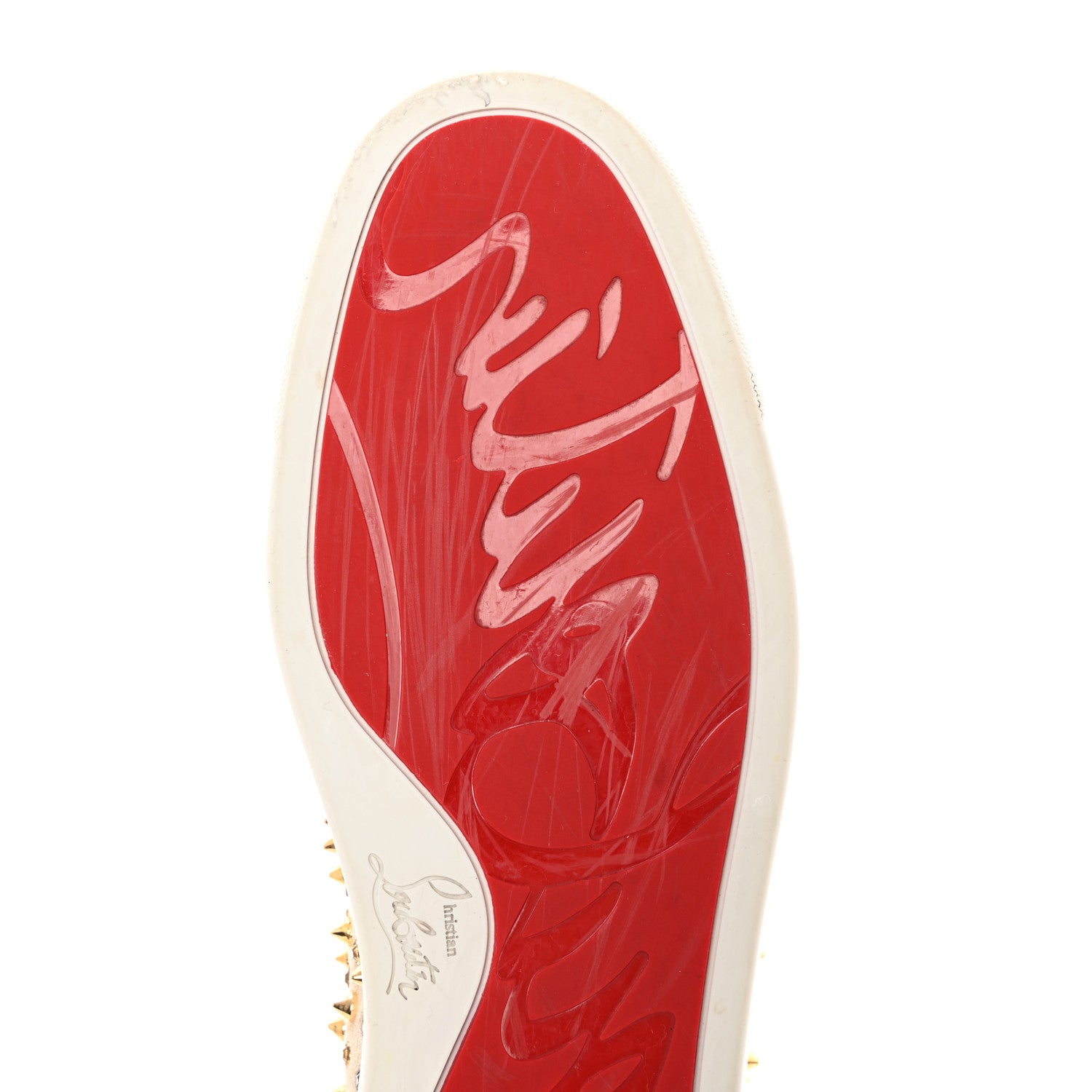 Christian Louboutin Veau Velours Spikes Womens Roller Boat Flat 44 Gold 10 of 22