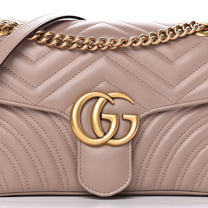 Gucci Calfskin Matelasse Small GG Marmont Shoulder Bag Porcelain Rose 13 of 13