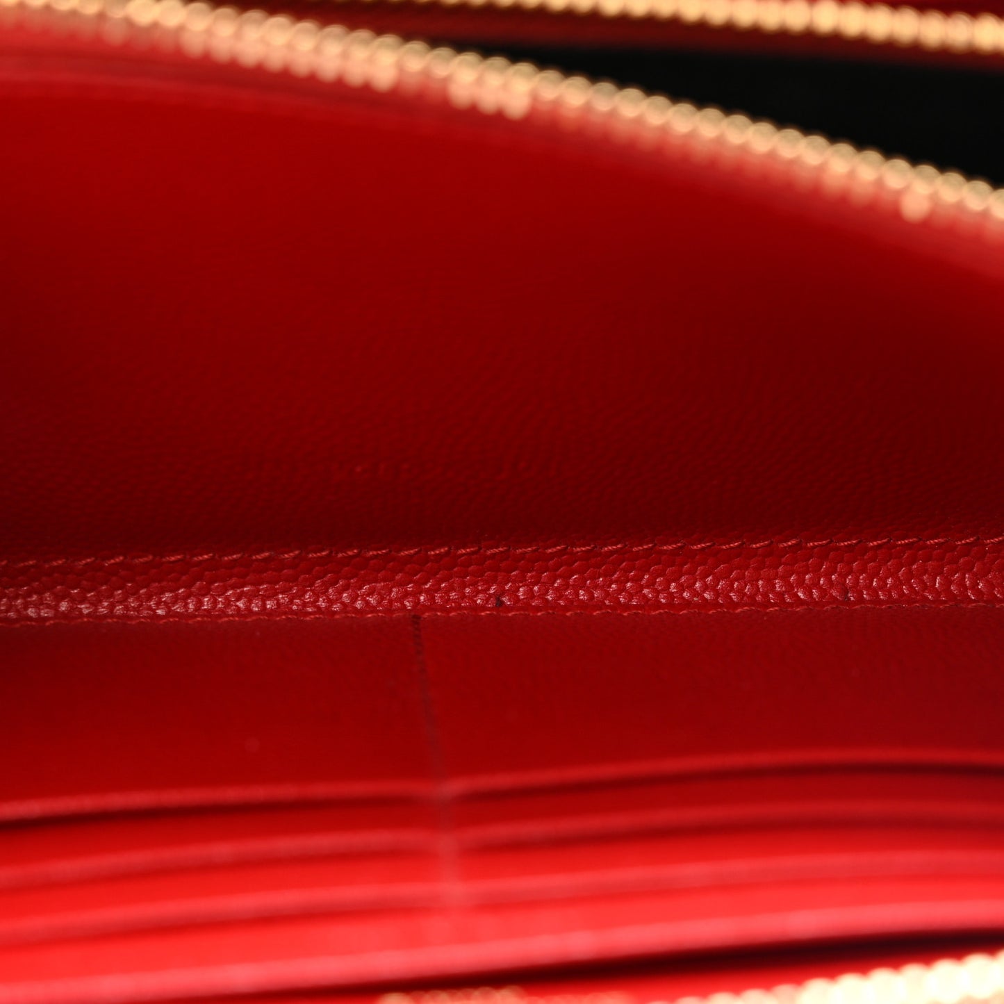 Grain De Poudre Matelasse Chevron Monogram Zip Around Wallet Red