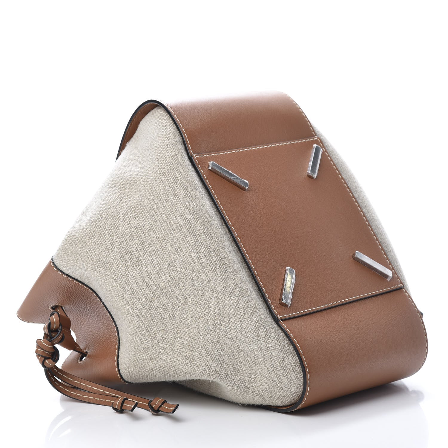 Loewe Calfskin Canvas Medium Hammock Shoulder Bag Natural Tan 4 of 10