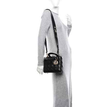 Christian Dior Lambskin Cannage Small My ABCDior Lady Dior Black 2 of 13