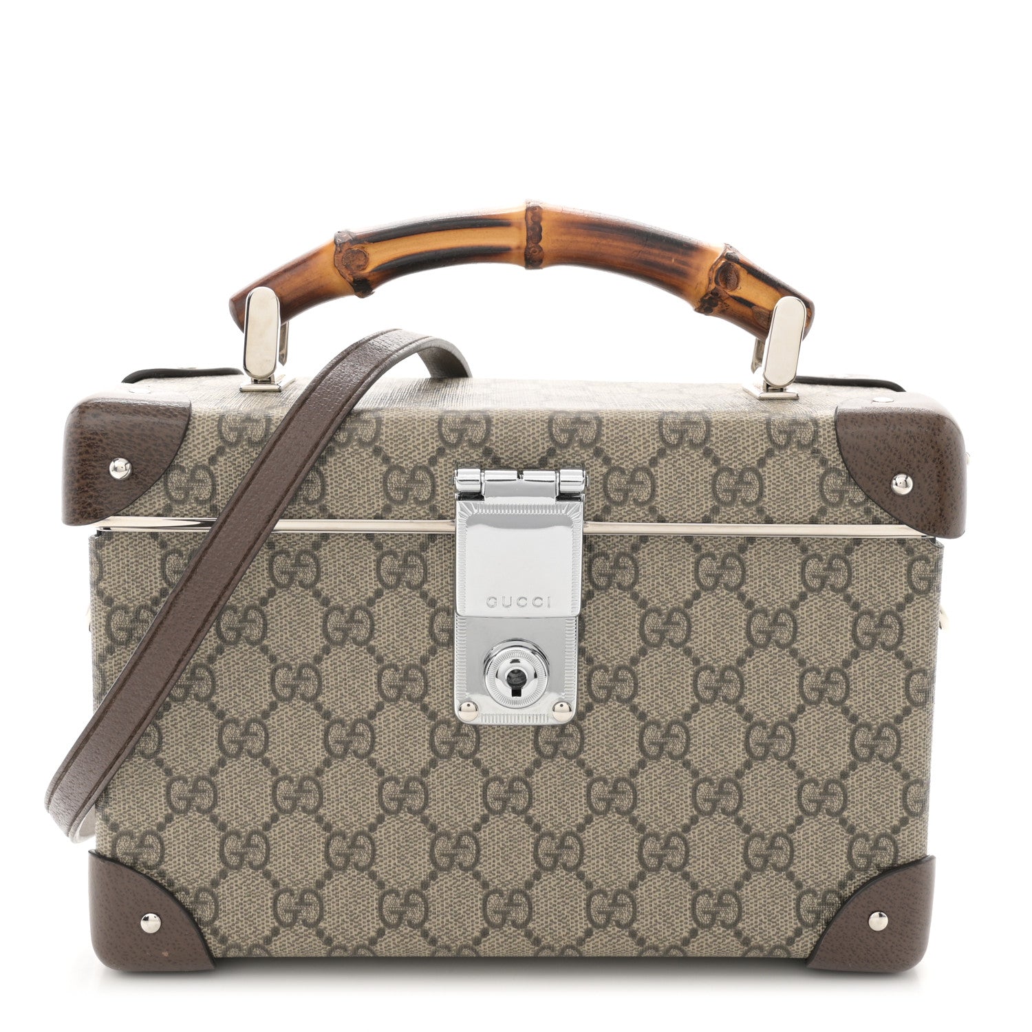 Gucci GG Supreme Monogram Globe-Trotter Beauty Case Brown 1 of 12