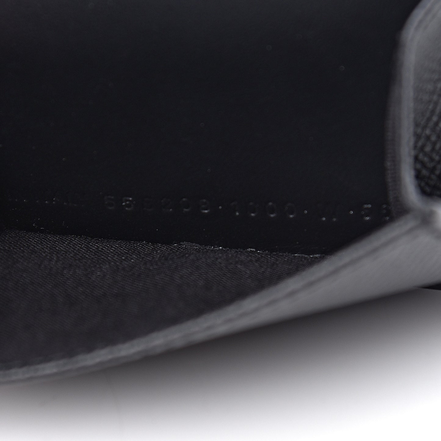 Signature Grained Calfskin Logo Mini Ville Wallet Black