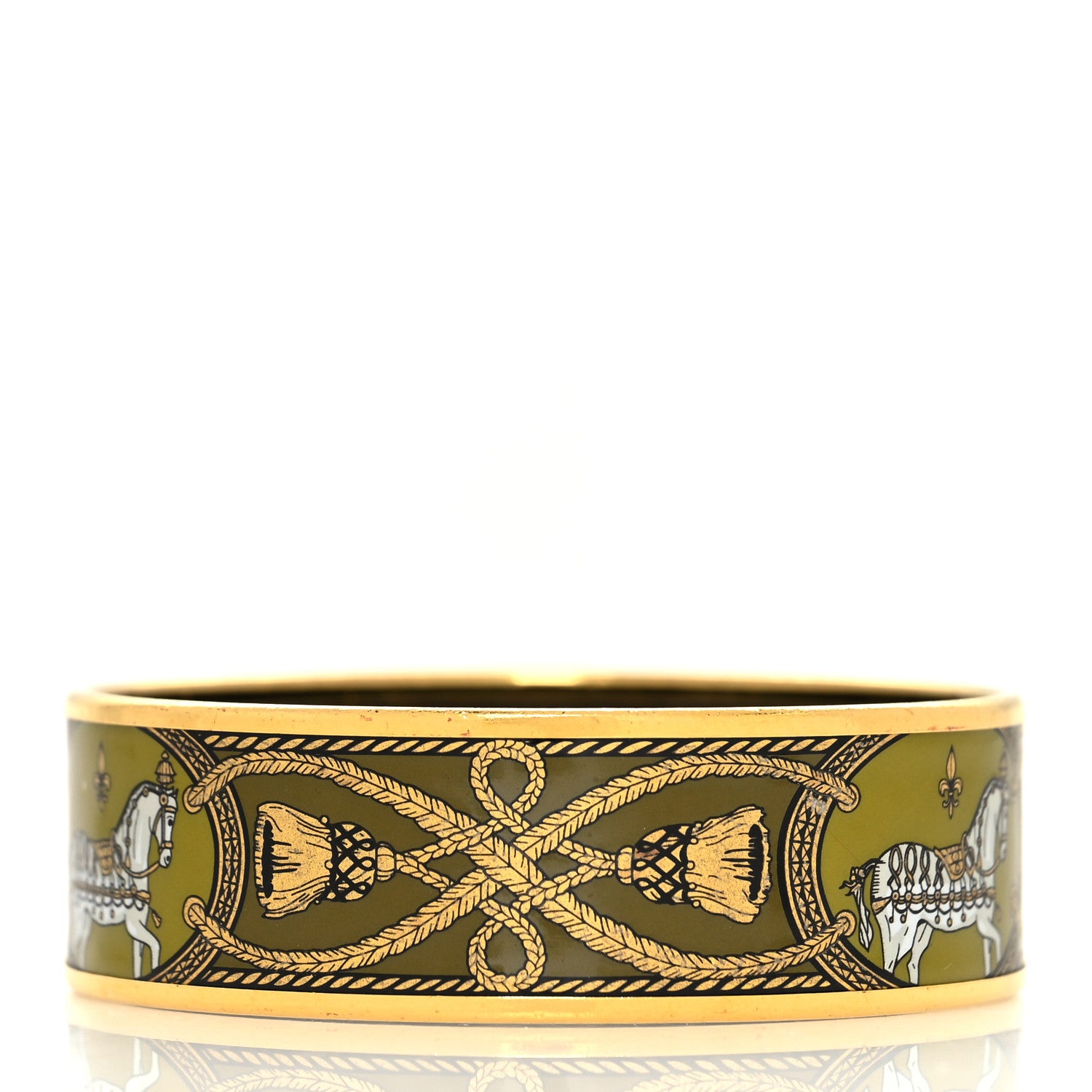 Hermes Enamel Printed Grand Apparat Wide Bracelet 65 3 of 5