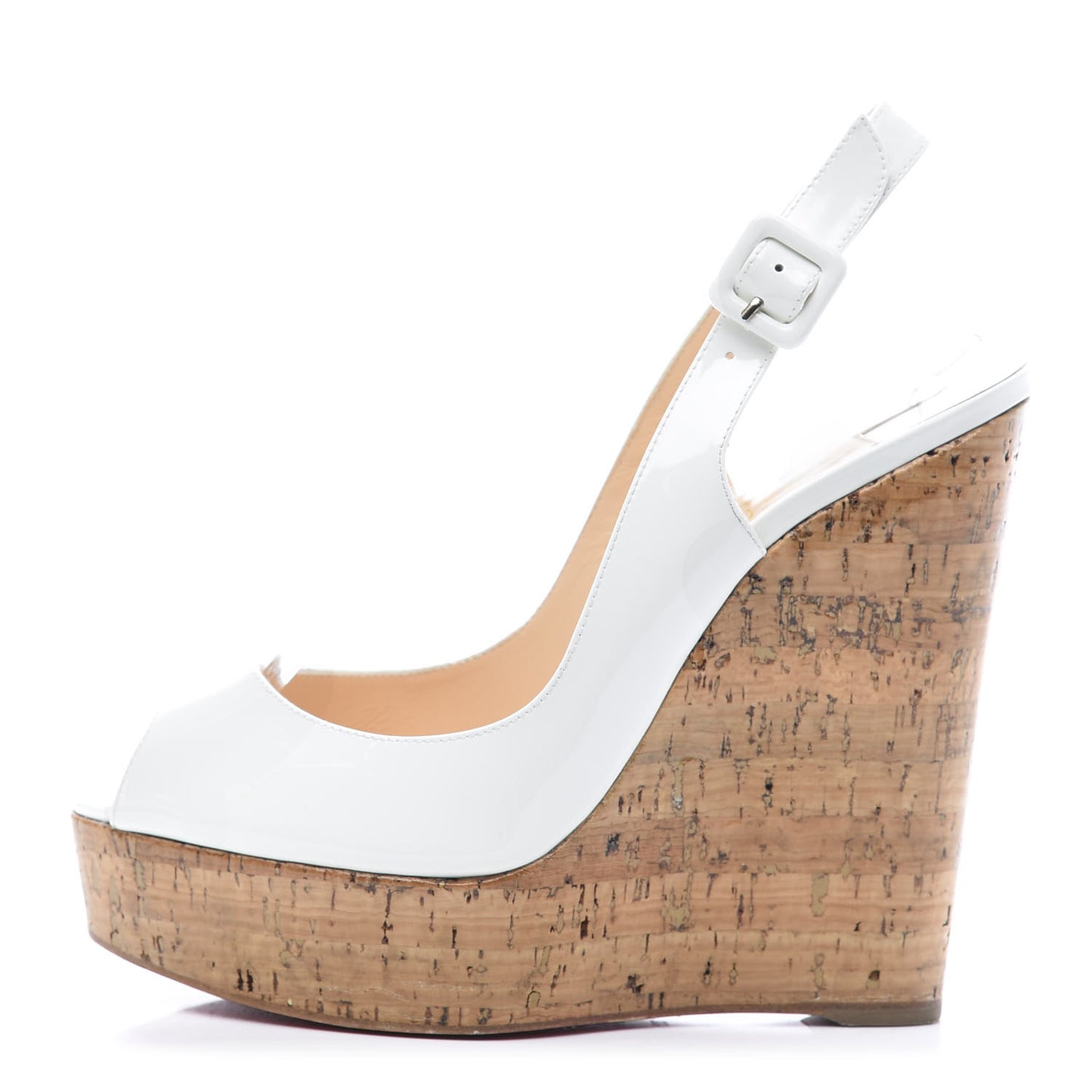 Suede Cork Une Plume Sling 140 Wedges 39.5 White