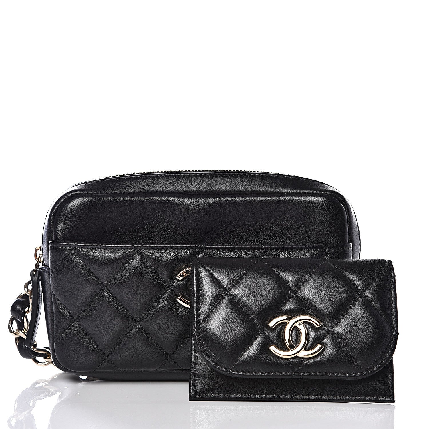 Chanel Lambskin Quilted Waist Bag Black 2 of 11